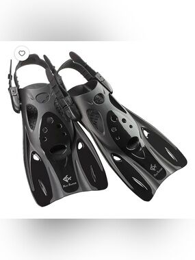 Black Snorkel Fins with Adjustable Heel Strap